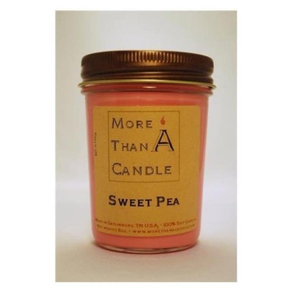 More Than A Candle More Than A Candle STP8J 8 oz Jelly Jar Soy Candle; Sweet Pea STP8J